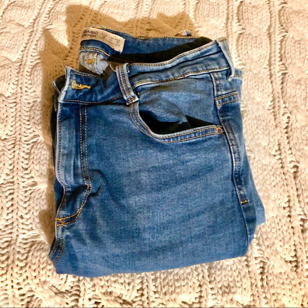 Zara blue skinny jeans